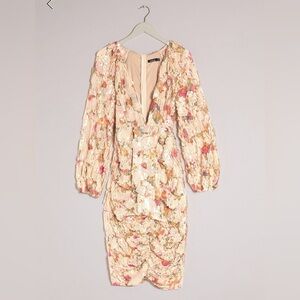 BNWT floral sequin 3/4 length dress